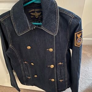 Women’s Jean jacket. Lauren’s jeans Co. almost new. Gold buttons.